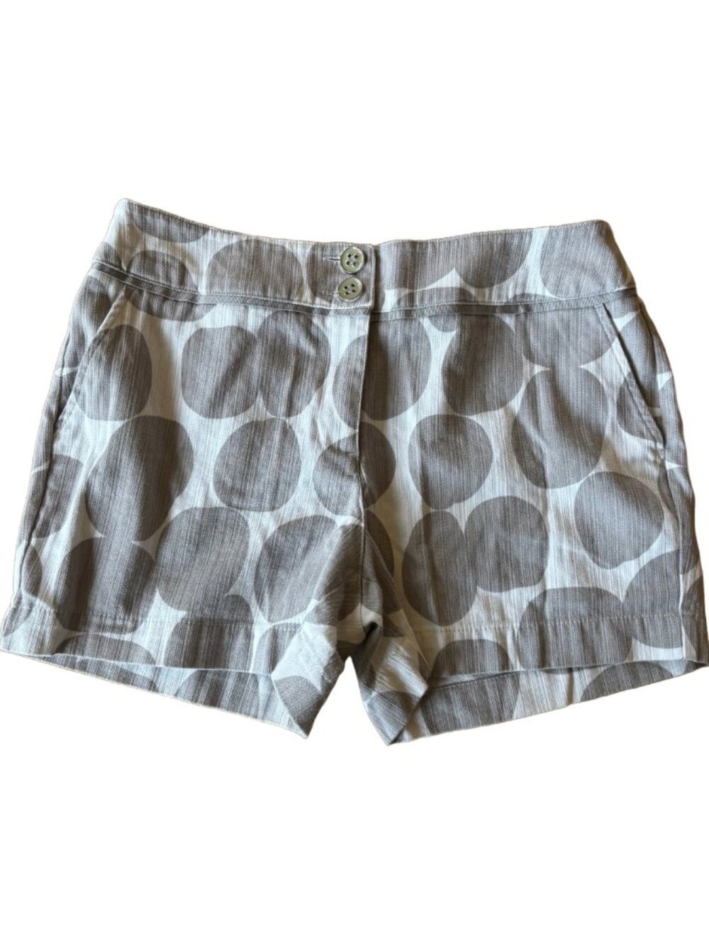 Vintage Y2K Big Polka Dot Grey and White Cotton Shorts New York Clothing NYCC 8